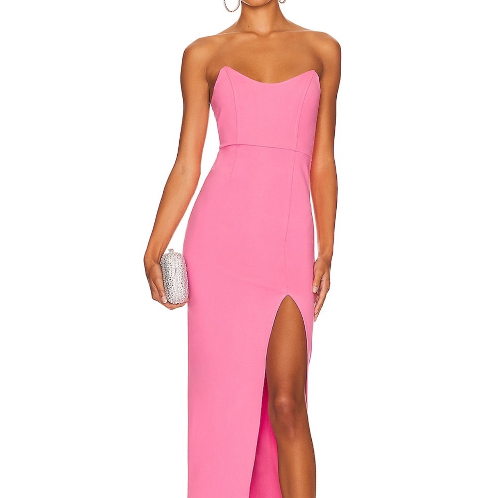 Pink Strapless Maxi Dress